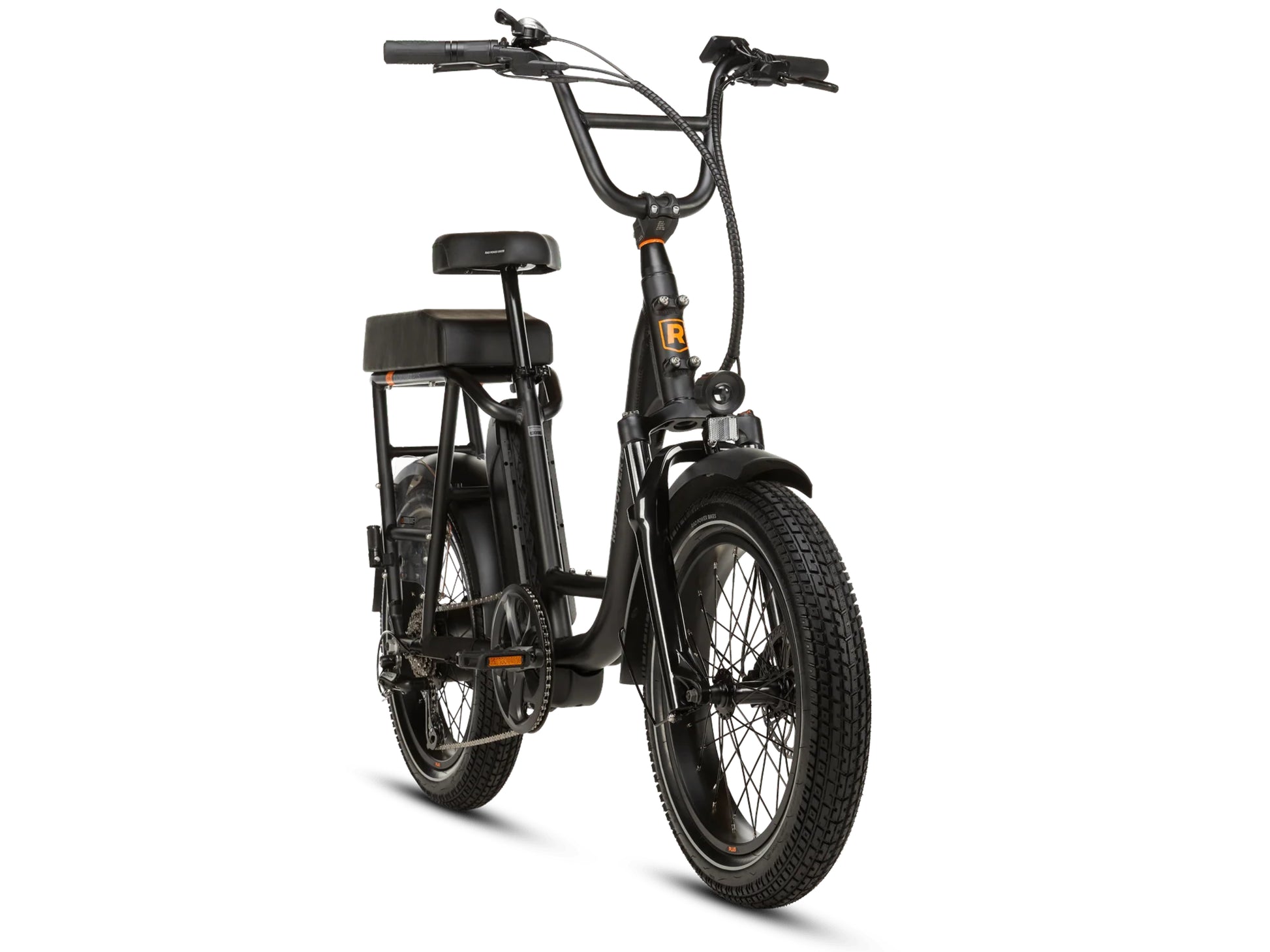Rad Power RadRunner Plus Electric Cargo Utility Bike Matte black Forward facing view