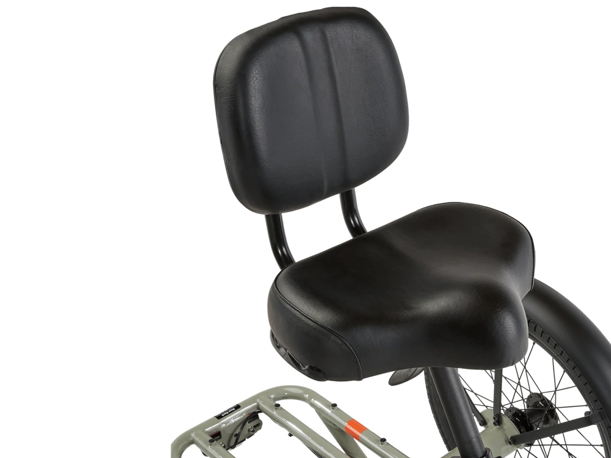 Rad Power RadTrike™ Electric Tricycle Gray Saddle and backrest closeup