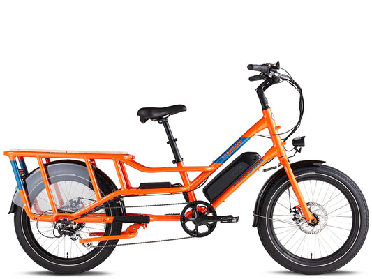 Rad Power RadWagon 4 Electric Cargo bike Orange Side profile