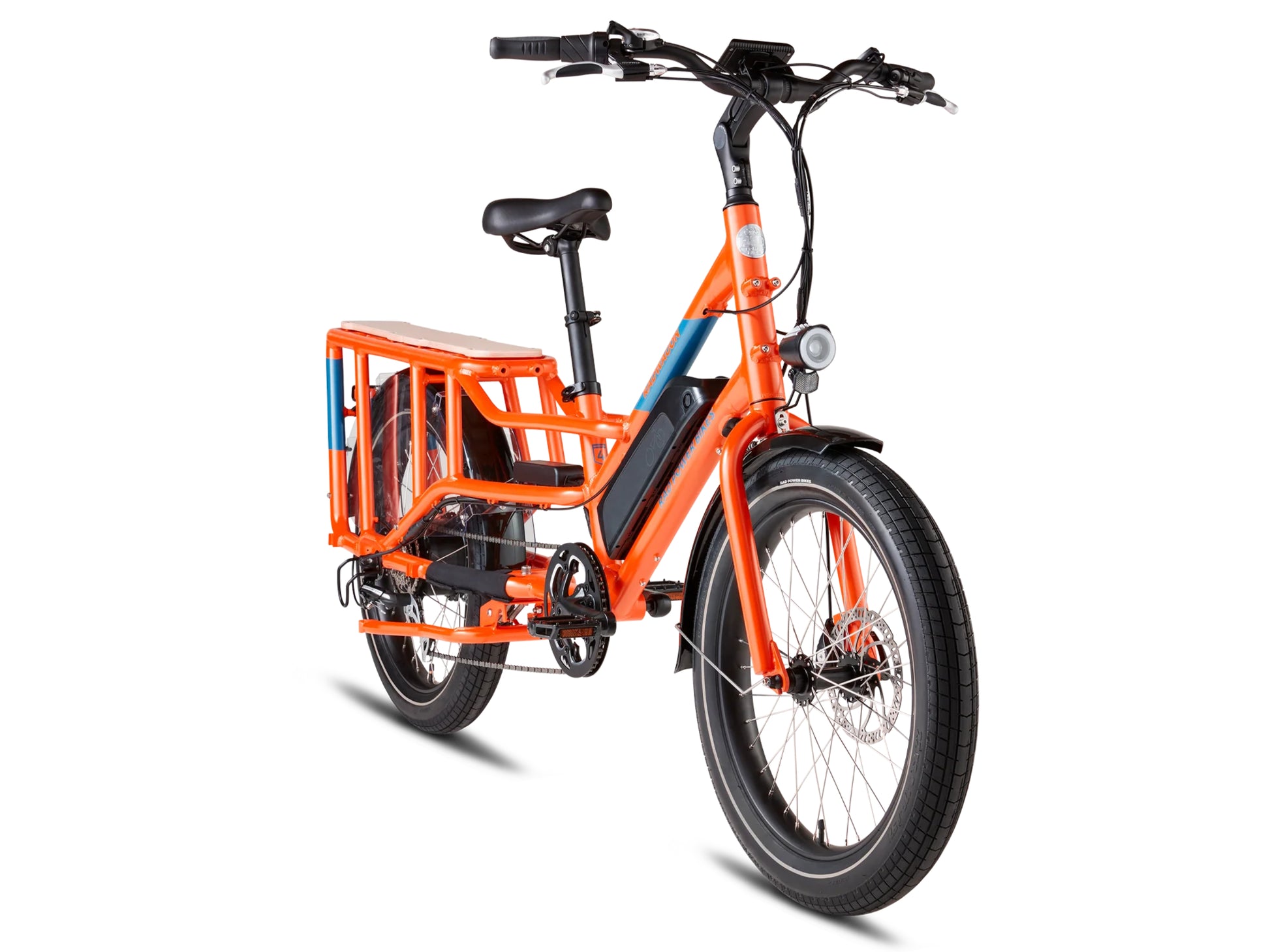 Rad Power RadWagon 4 Electric Cargo bike Orange Forward facing view