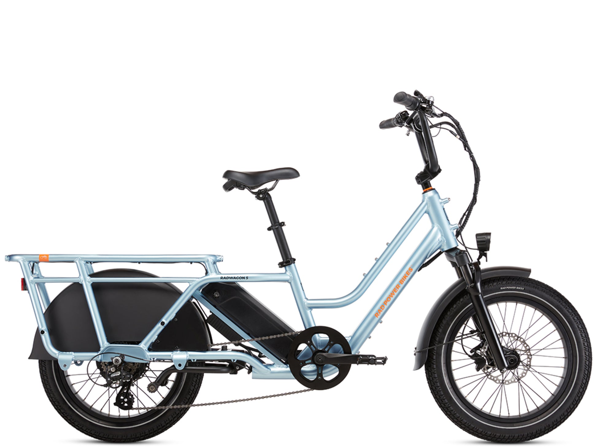 Rad Power RadWagon 5 Electric Cargo bike Metalllic blue Side profile