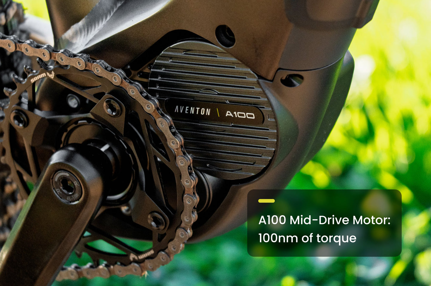 Aventon Ramblas ADV 750W mid-drive motor detail