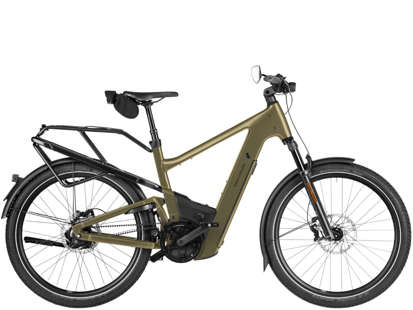 Riese & Muller Delite5 Rohloff HS Full Suspension eMTB Amber Side profile