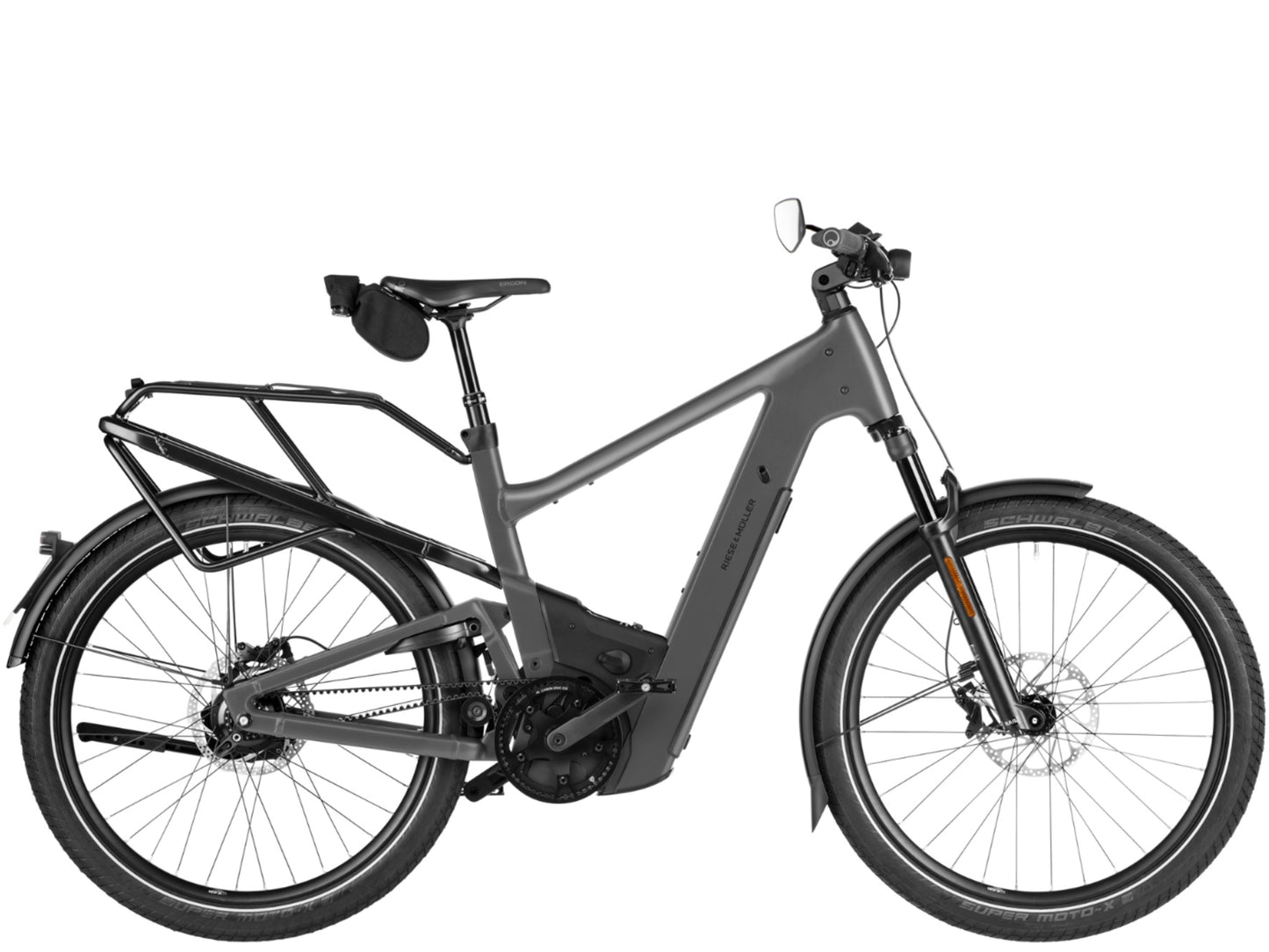 Riese & Muller Delite5 Rohloff HS Full Suspension eMTB Stone grey Side profile