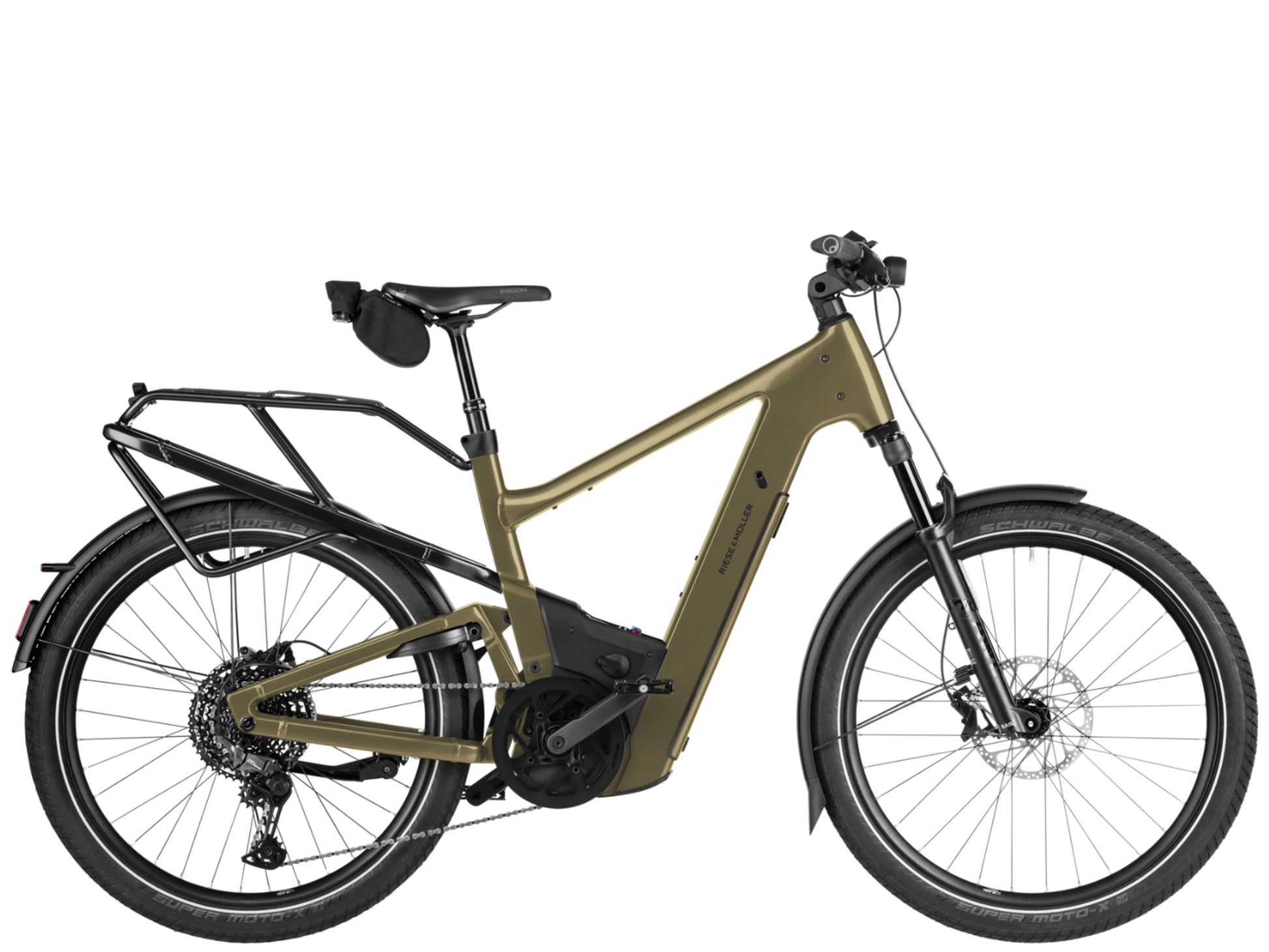 Riese & Muller Delite5 Touring Full suspension eMTB Amber Side profile