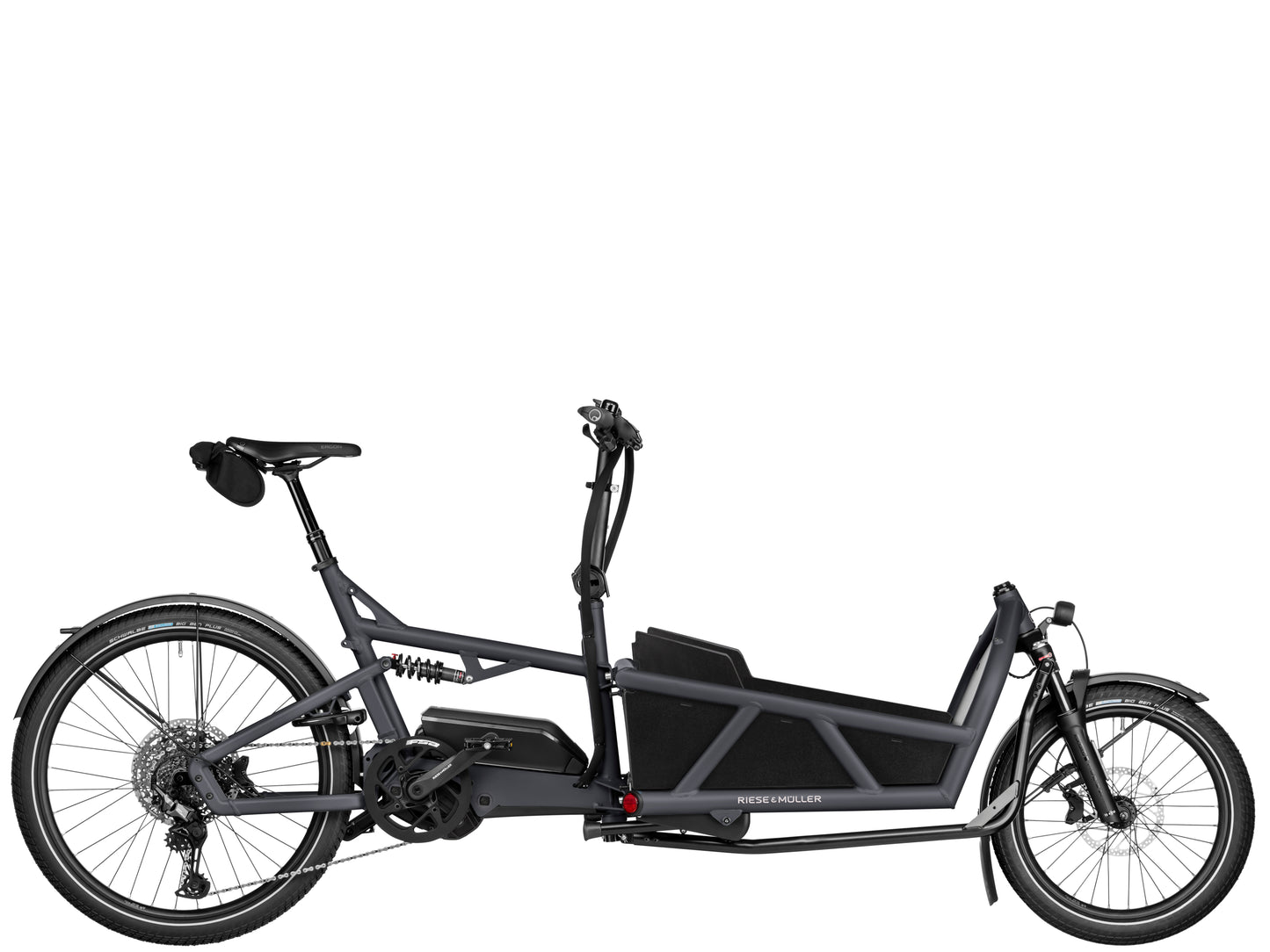 Riese & Muller Load5 60 Touring Cargo Electric Bike Coal grey matte Side profile 
