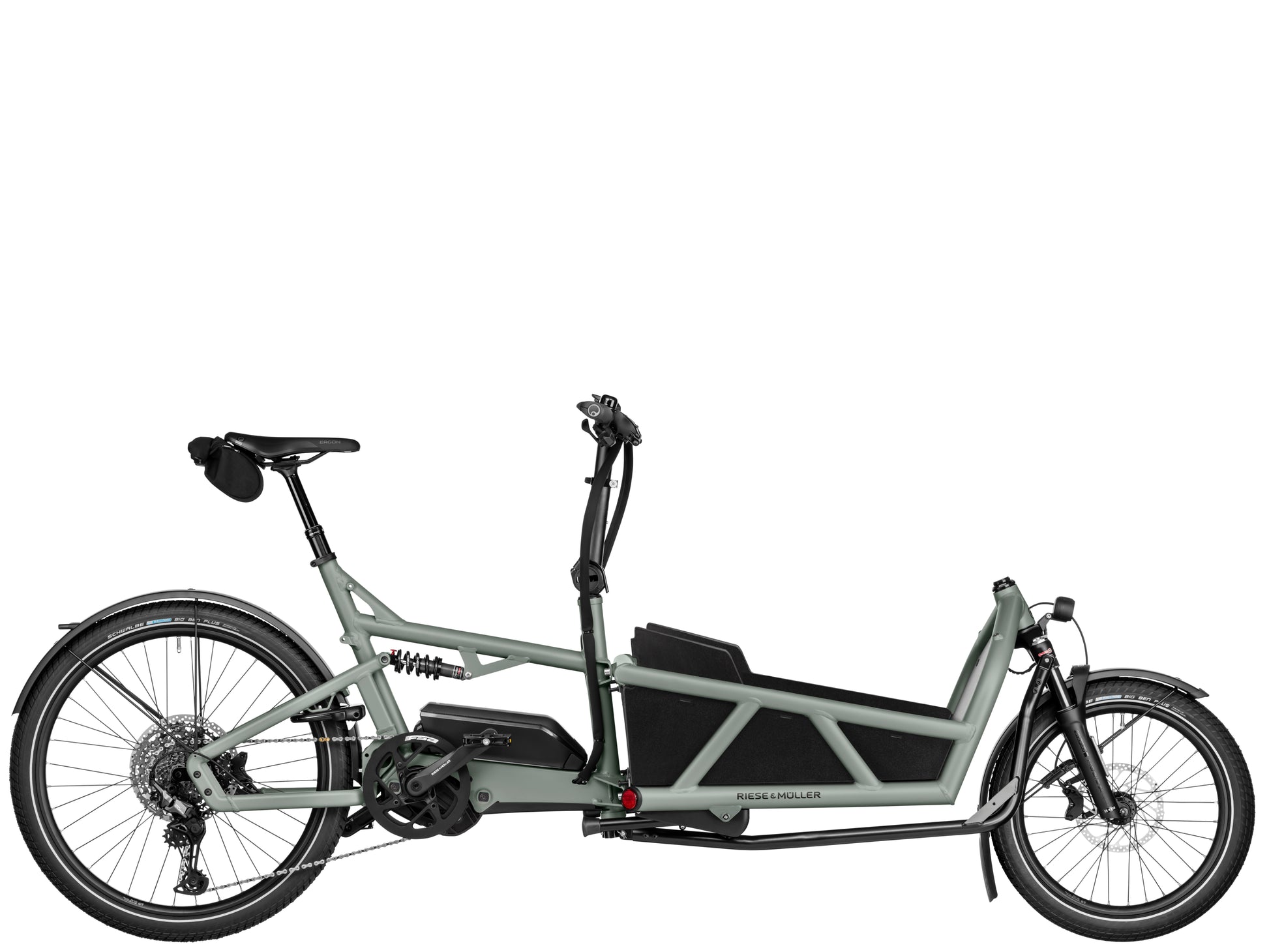 Riese & Muller Load5 60 Touring Cargo Electric Bike Tundra grey Matte Side profile. 