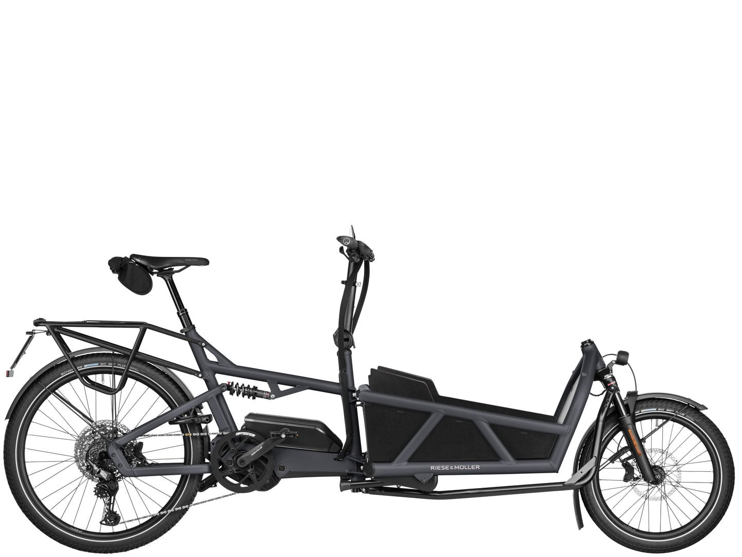 Riese & Muller Load5 60 Touring High Speed Cargo Electric Bike Coal grey matte Side profile 