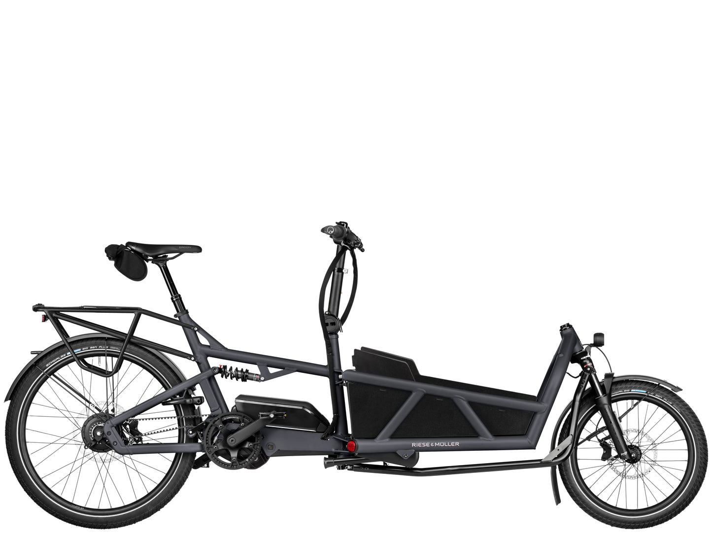 Riese & Muller Load5 60 Vario Cargo Electric Bike Coal grey matte Side profile 