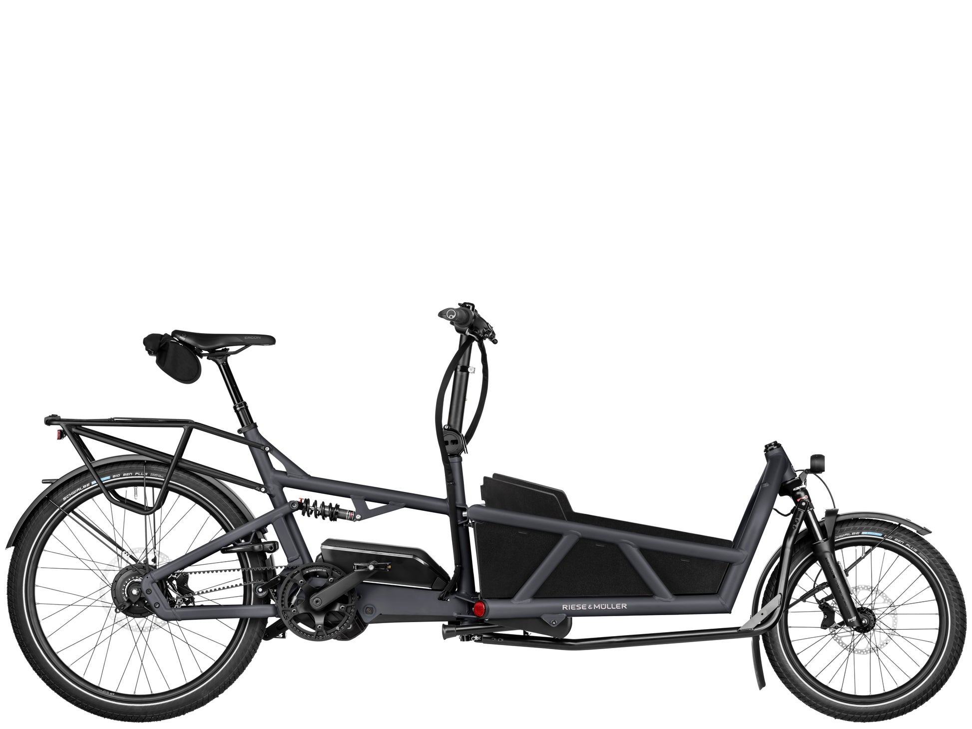 Riese & Muller Load5 60 Vario Cargo Electric Bike Coal grey matte Side profile 