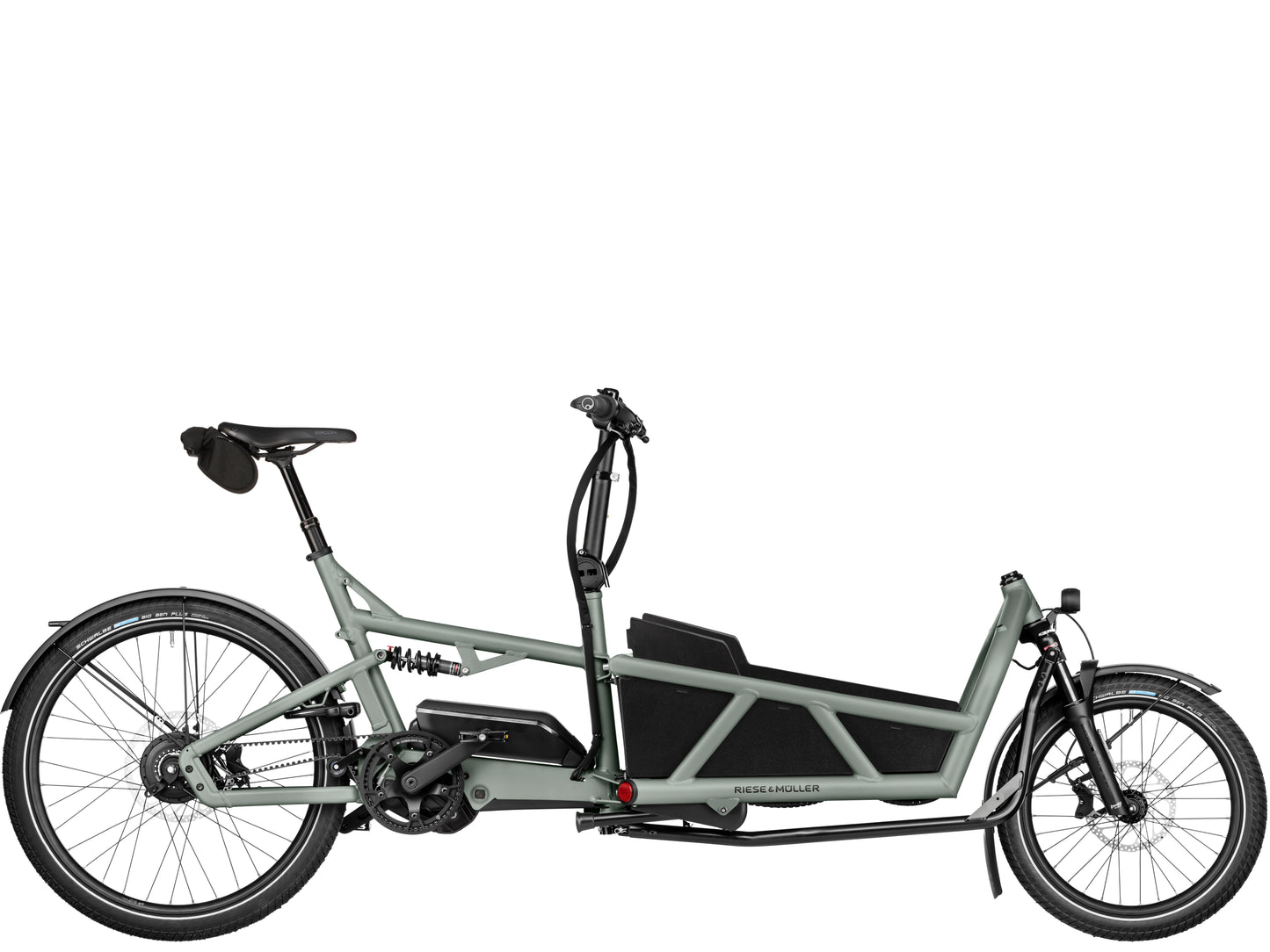 Riese & Muller Load5 60 Vario Cargo Electric Bike Tundra grey Matte Side profile. 