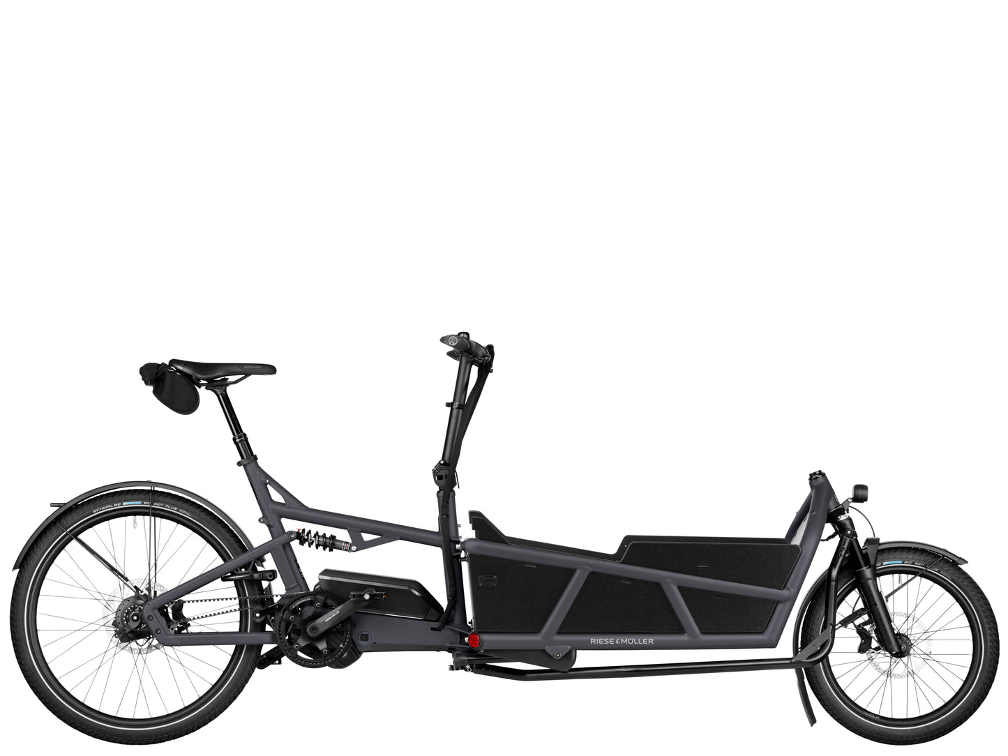 Riese & Muller Load5 75 Rohloff Cargo Electric Bike Coal grey matte Side profile 