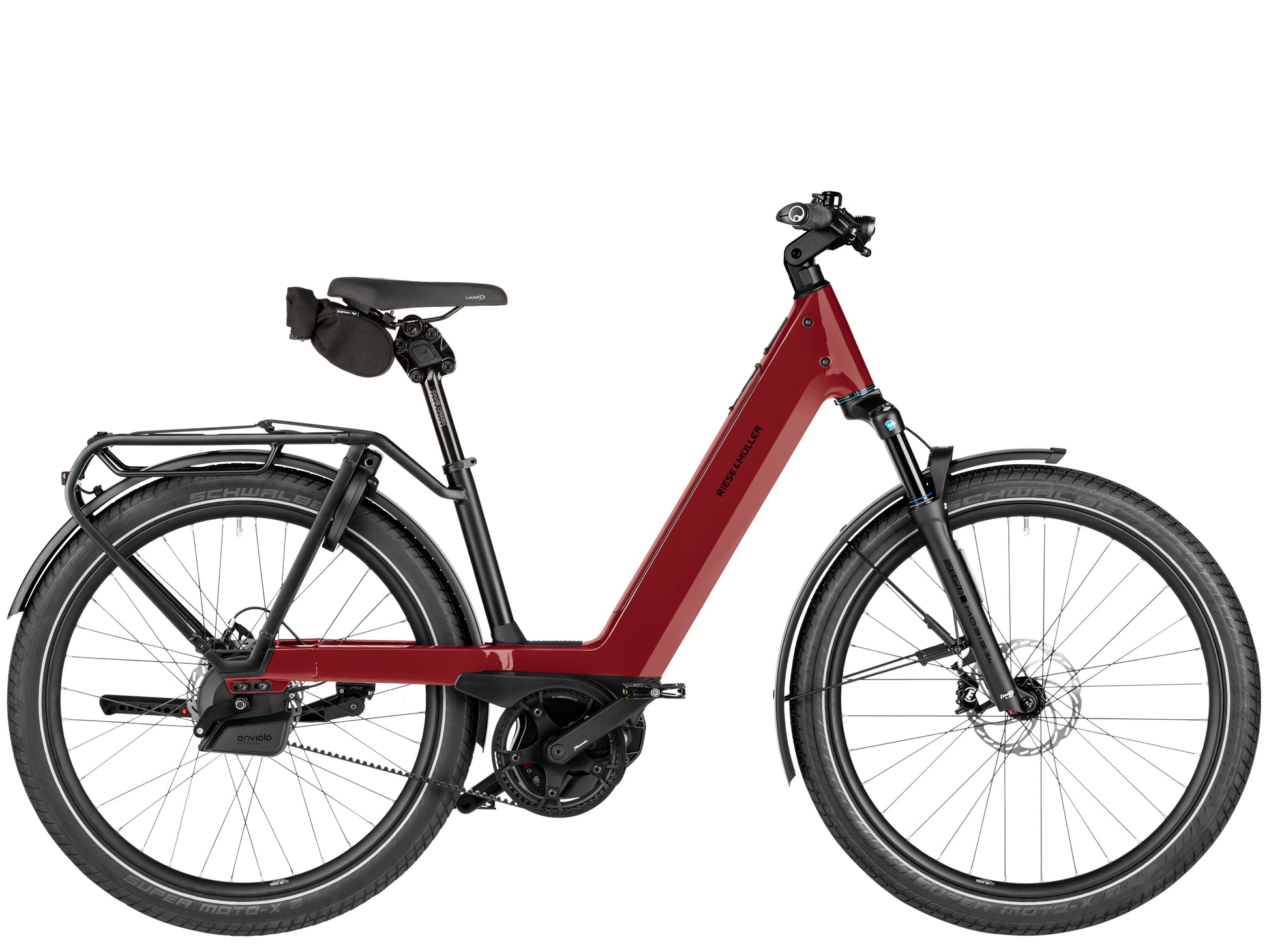 Riese & Muller Nevo5 Automatic Leisure Road / Commuter Electric bike Ruby red Side profile