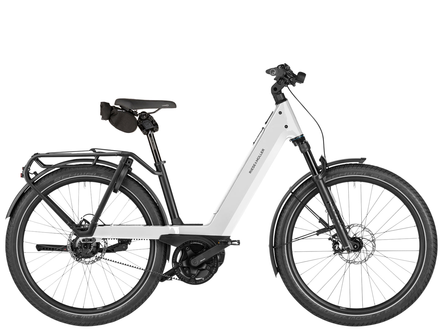 Riese & Muller Nevo5 Rohloff Leisure Road / Commuter Electric bike Pure white Side profile