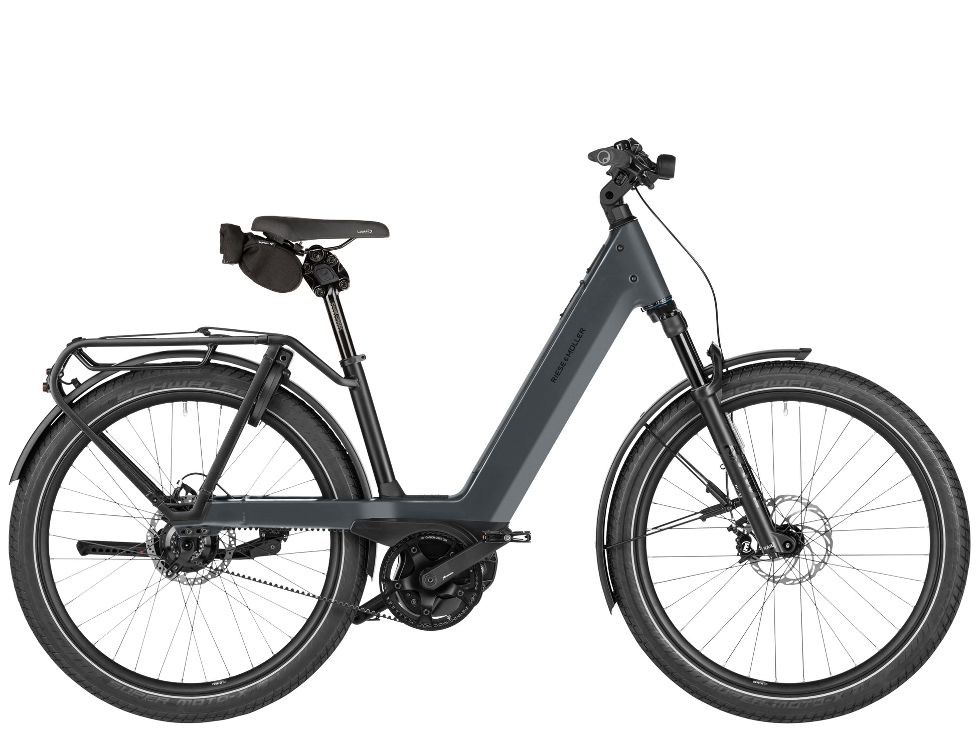 Riese & Muller Nevo5 Rohloff Leisure Road / Commuter Electric bike Slate grey Side profile