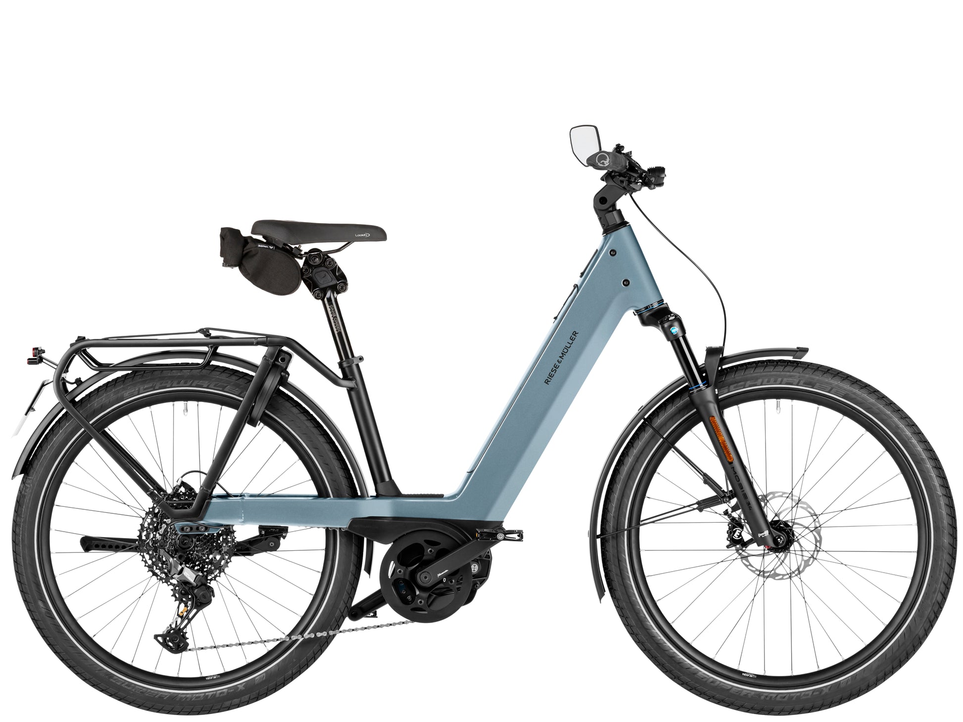 Riese & Muller Nevo5 Touring HS Leisure Road / Commuter Electric bike Ice blue Side profile