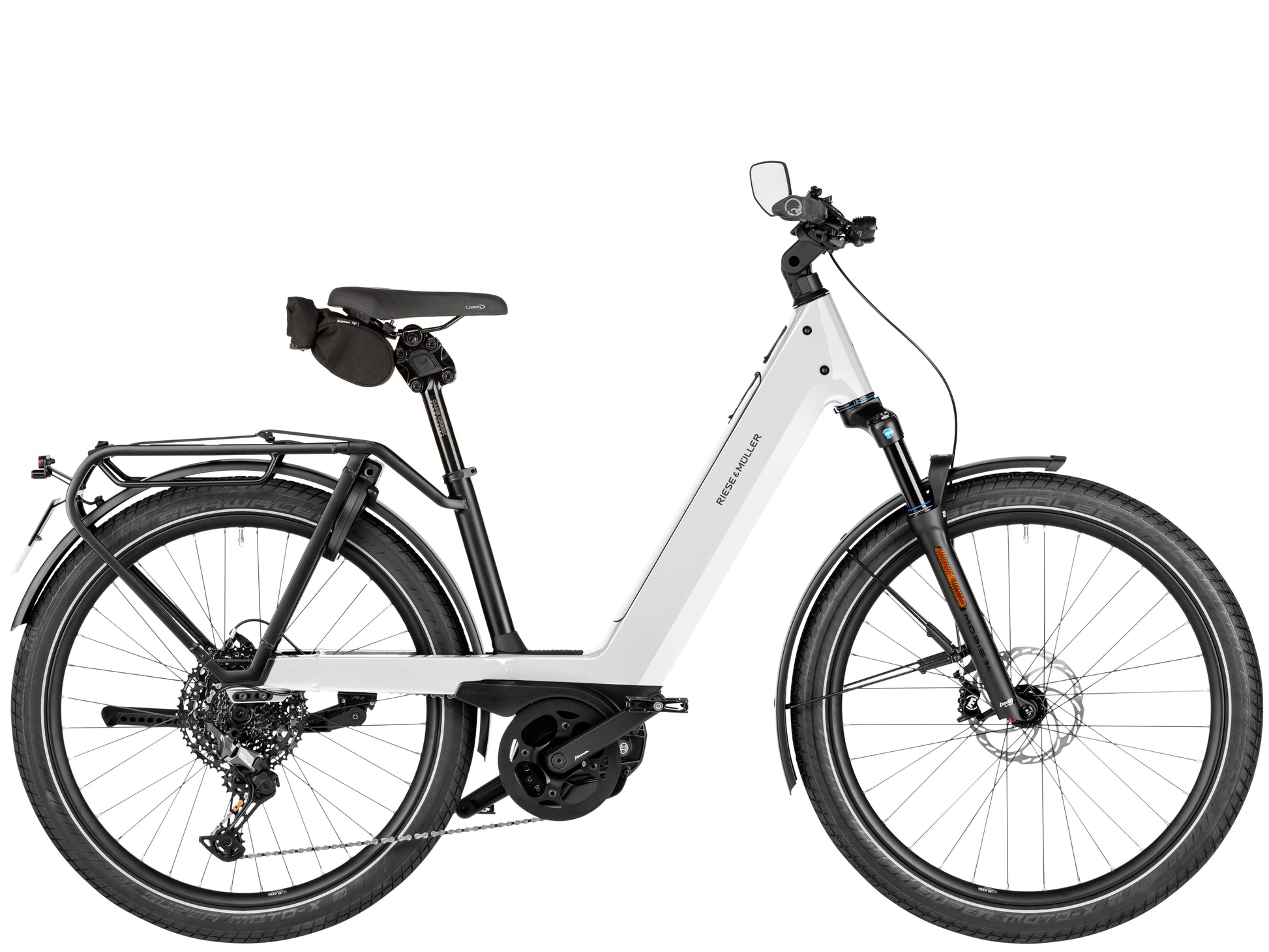 Riese & Muller Nevo5 Touring HS Leisure Road / Commuter Electric bike Pure white Side profile