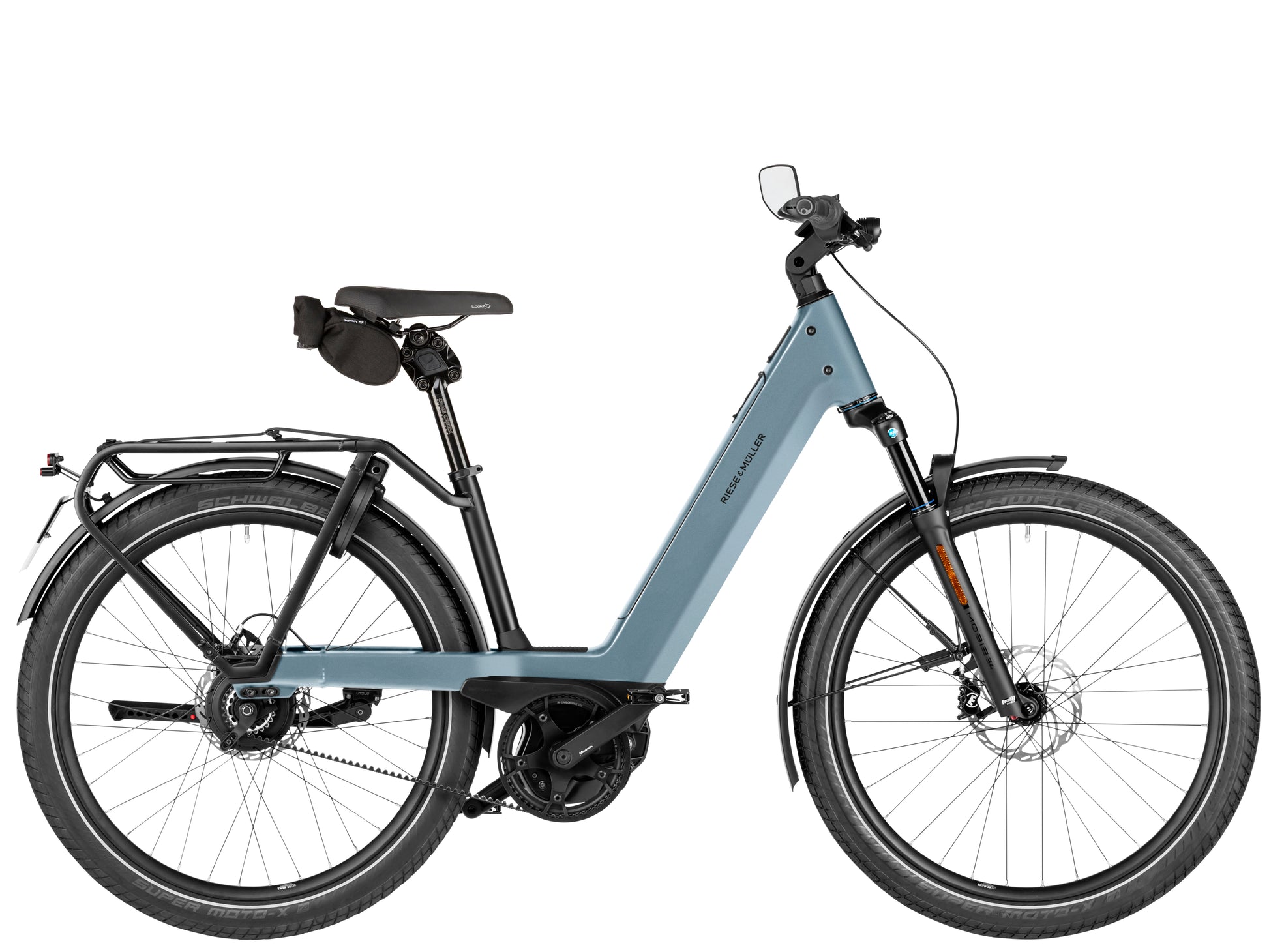 Riese & Muller Nevo5 Vario HS Leisure Road / Commuter Electric bike Ice blue Side profile