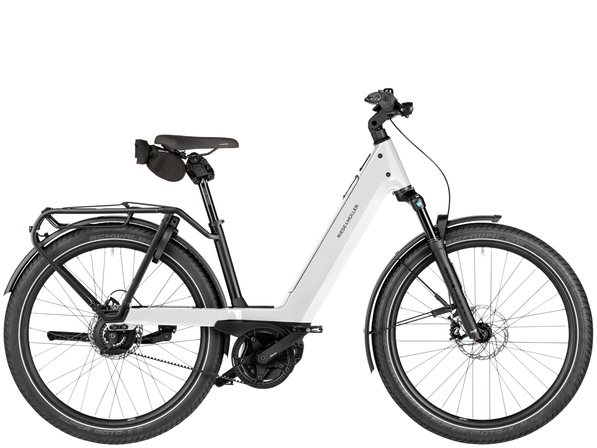 Riese & Muller Nevo5 Vario Leisure Road / Commuter Electric bike Pure white Side profile