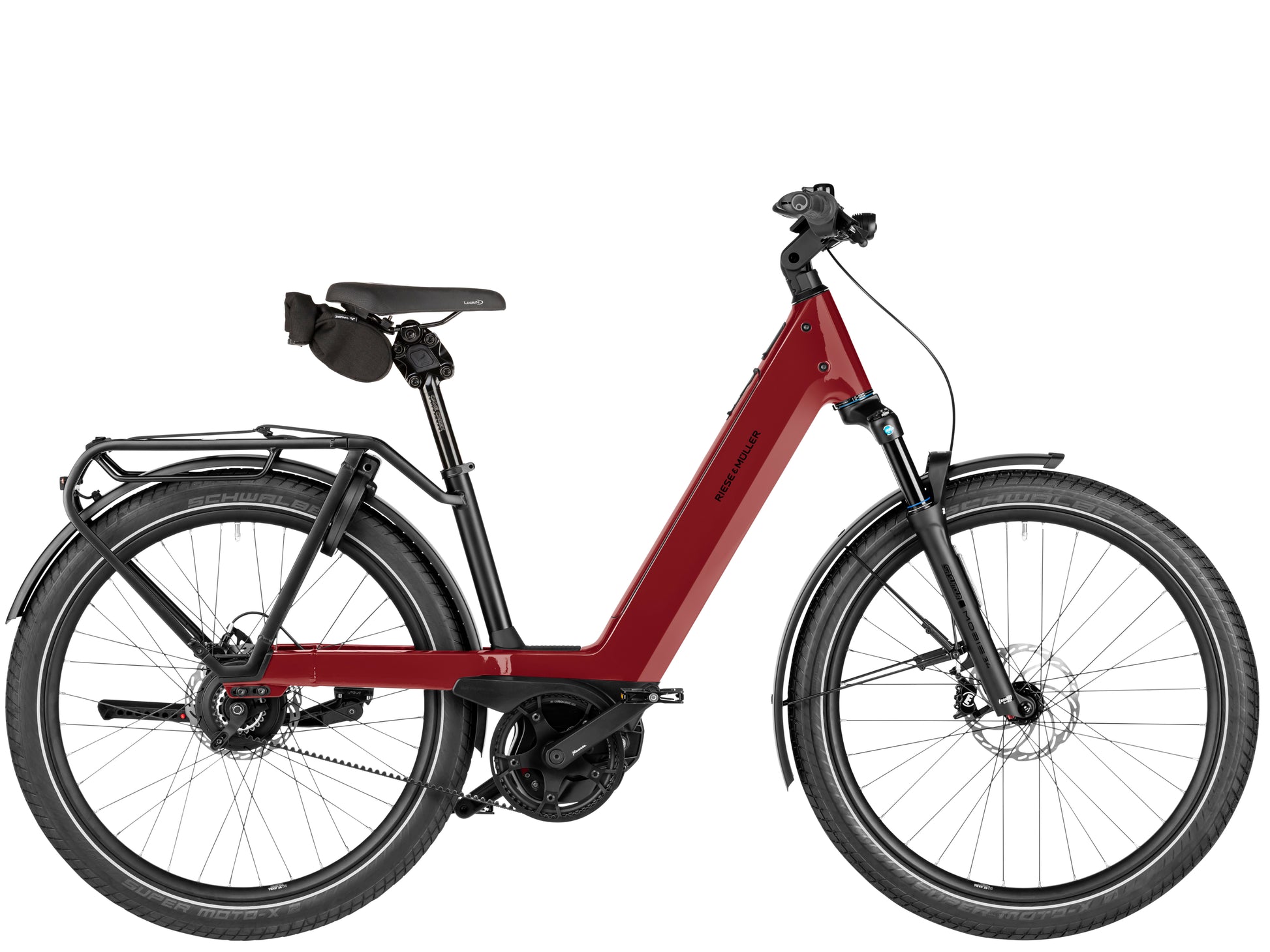 Riese & Muller Nevo5 Vario Leisure Road / Commuter Electric bike Ruby red Side profile