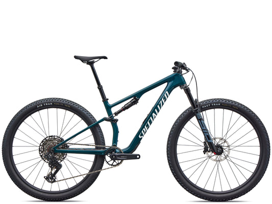 Specialized Epic 8 Comp Full suspension Mountain bike Gloss emerald metaliic / white Side profile