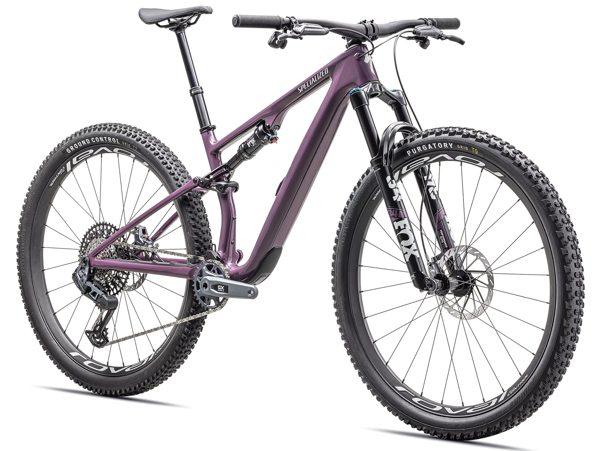 Specialized Epic 8 EVO Expert Full suspension Mountain bike Gloss cast lilac / dune white Forward facing view