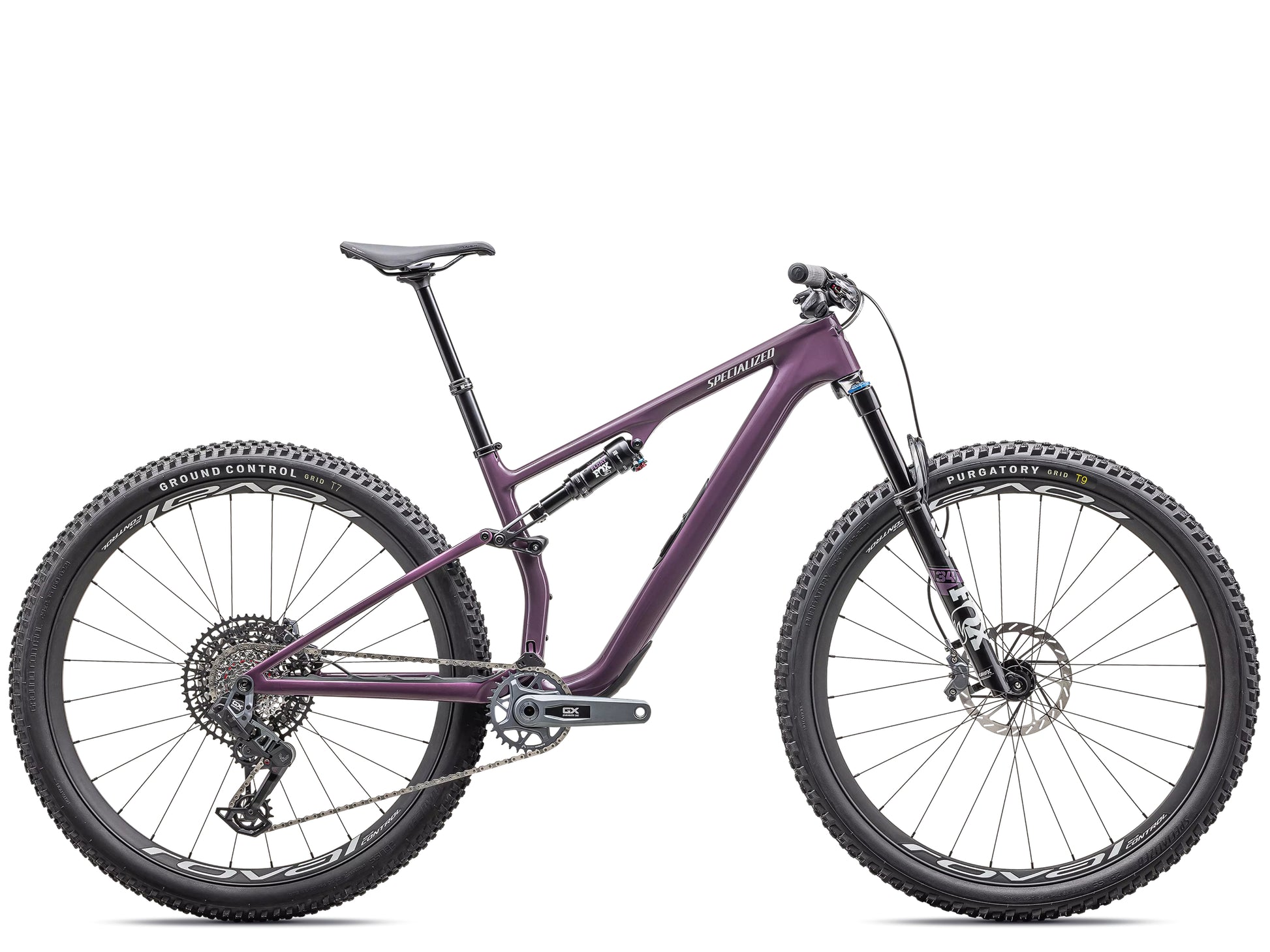 Specialized Epic 8 EVO Expert Full suspension Mountain bike Gloss cast lilac / dune white Side profile