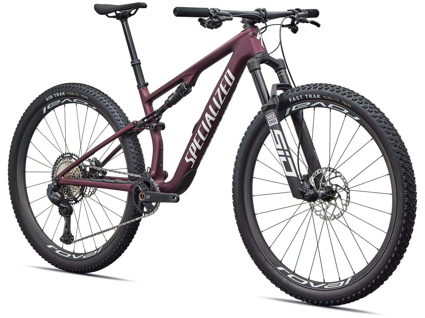 Specialized Epic 8 Expert Di2 Full suspension Mountain bike Satin bordeaux metallic / white Forward facing view