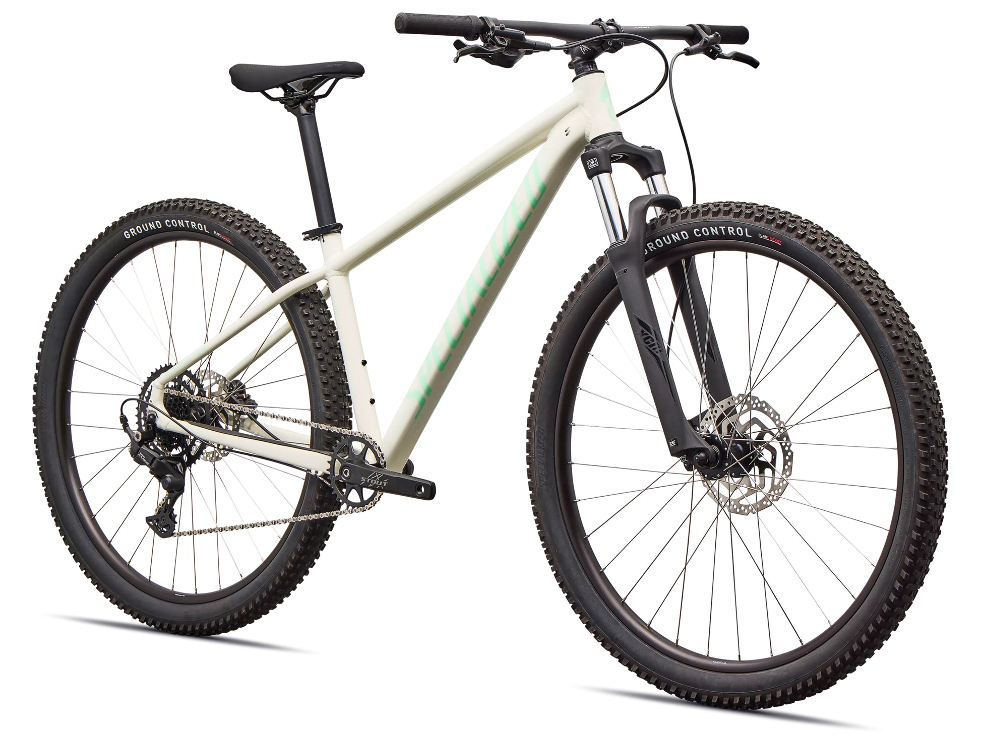 Specialized Rockhopper Sport Hardtail Mountain bike Gloss dune white / oasis Forward facing view
