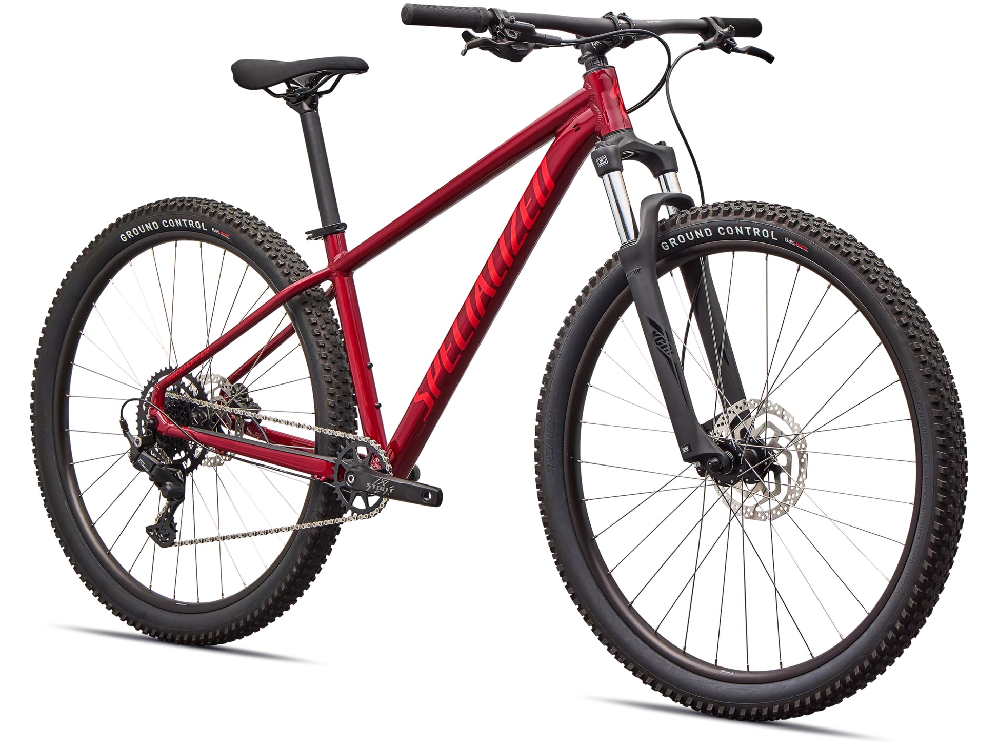 Specialized Rockhopper Sport Hardtail Mountain bike Gloss maroon / deep orange Forward facing view