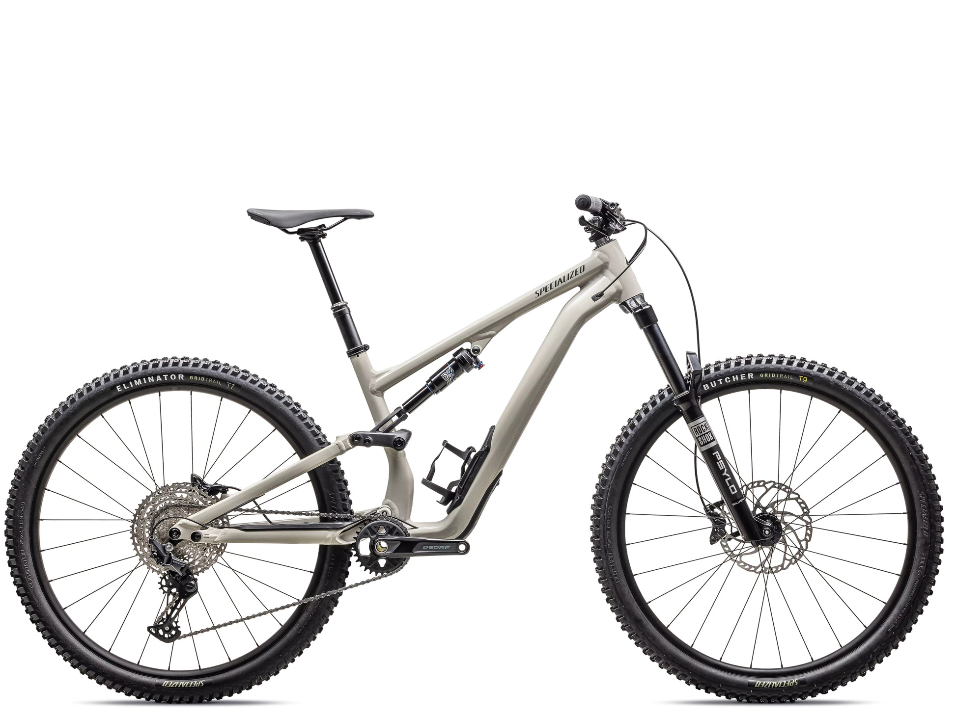 Specialized Stumpjumper 15 Alloy Full Suspension Mountain bike Gloss white mountains / dark green moss Side profile