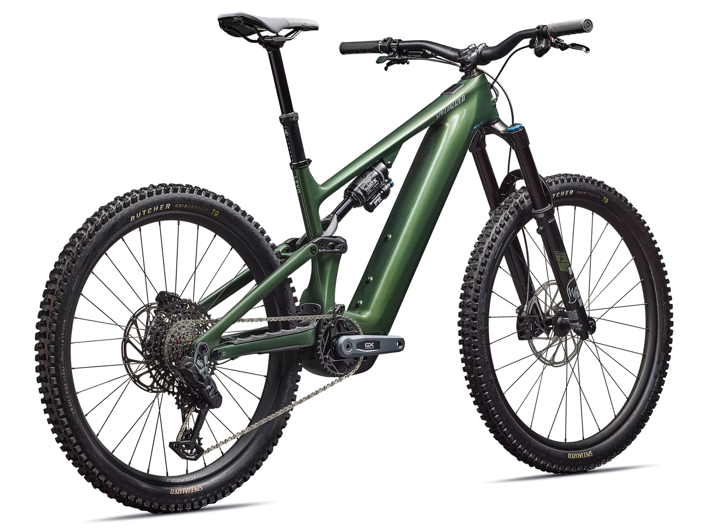 Specialized Turbo Levo Expert Full Suspension eMTB Cypress green metallic  Rear facing view