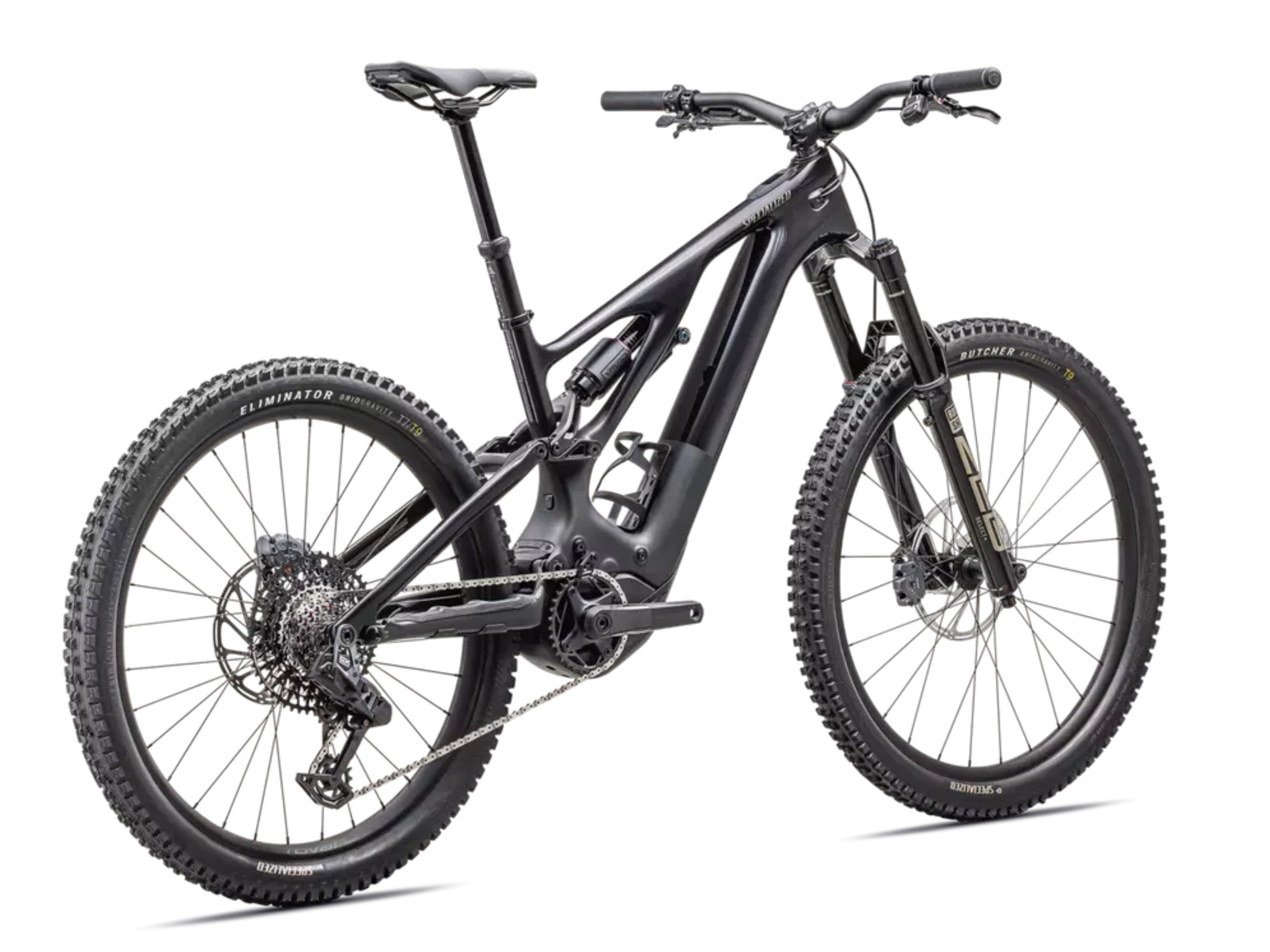Specialized Turbo Levo Expert G3 Full Suspension eMTB Obsidian / taupe Rear facing view
