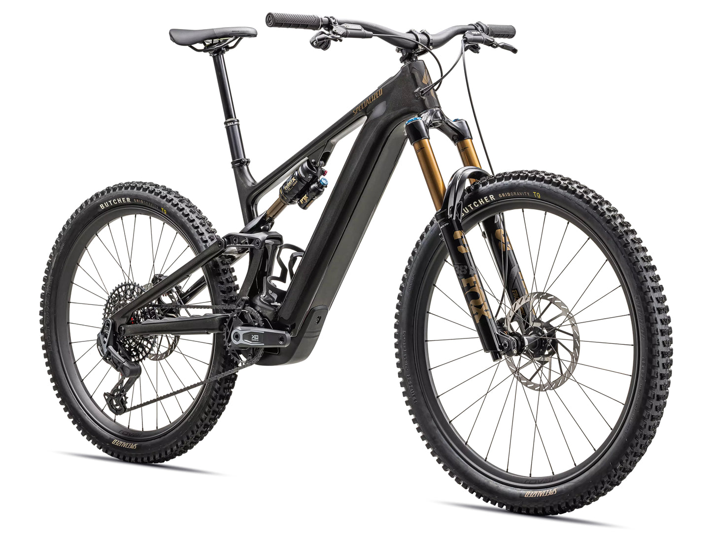 Specialized Turbo Levo Pro Carbon Full Suspension eMTB Gloss metallic obsidian / burnt gold metallic Forward facing view