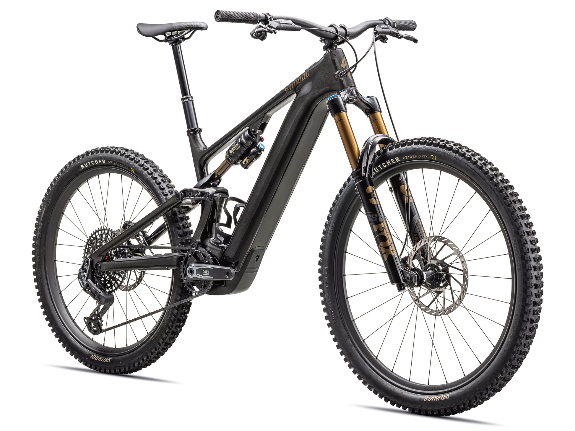 Specialized Turbo Levo Pro Carbon Full Suspension eMTB Gloss metallic obsidian / burnt gold metallic Forward facing view