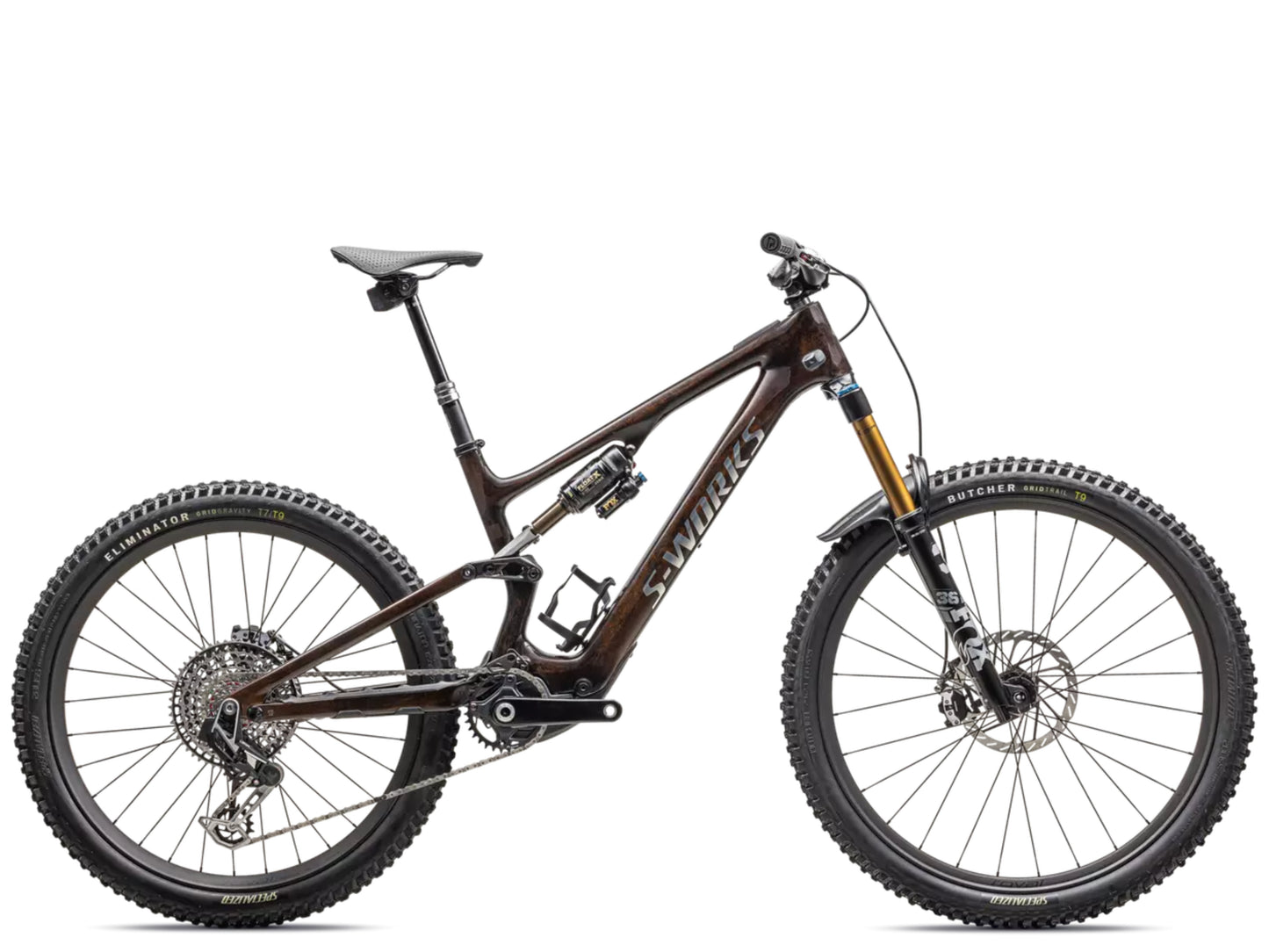 Specialized S-Works Turbo Levo SL 2 Brown tint / gunmetal impasto / ashen grey / brushed liquid metal Side profile