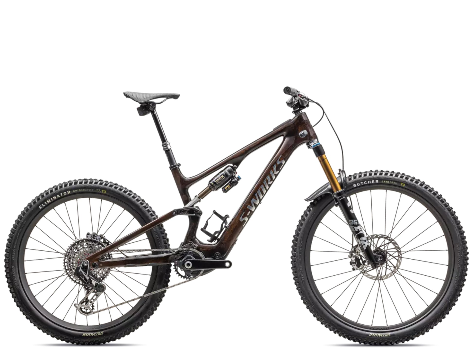 Specialized S-Works Turbo Levo SL 2 Brown tint / gunmetal impasto / ashen grey / brushed liquid metal Side profile