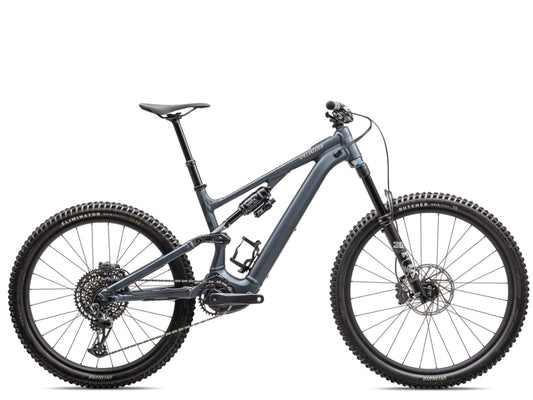 Specialized Turbo Levo SL Comp Alloy Full Suspension eMTB Lightweight Cast blue metallic / dark navy / white mountains Side profile