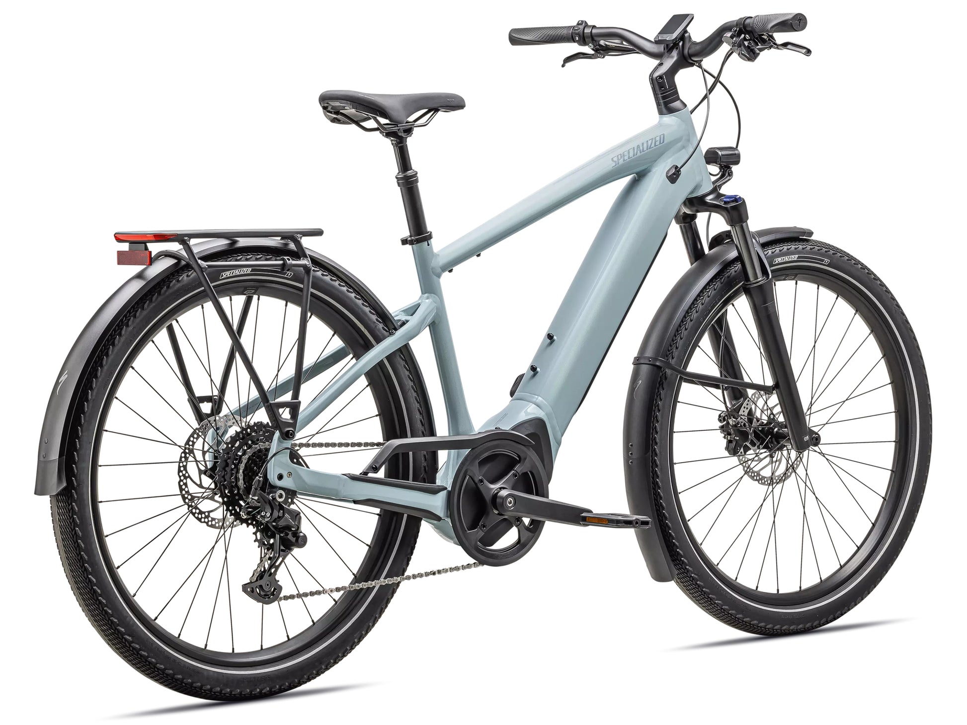 Specialized Turbo Vado 4.0 Road / commuter Seafoam lapis pearl / glacial metallic Rear facing view
