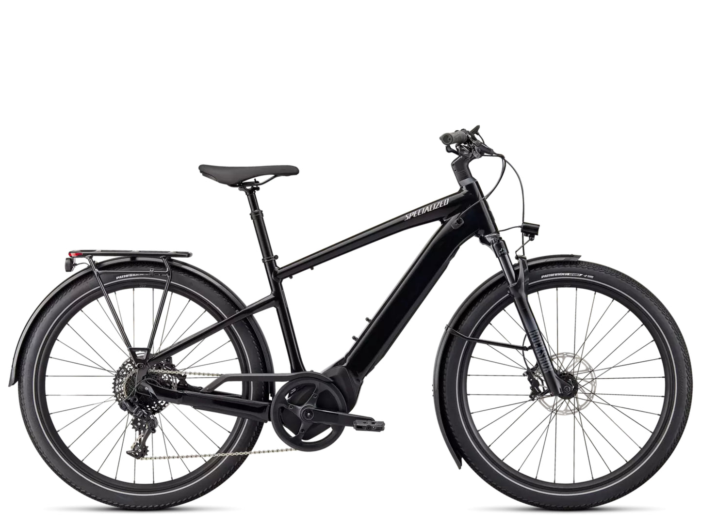 Specialized Turbo Vado 5.0 Commuert eMTB hard tail Cast black / silver reflective Front profile on Fly Rides