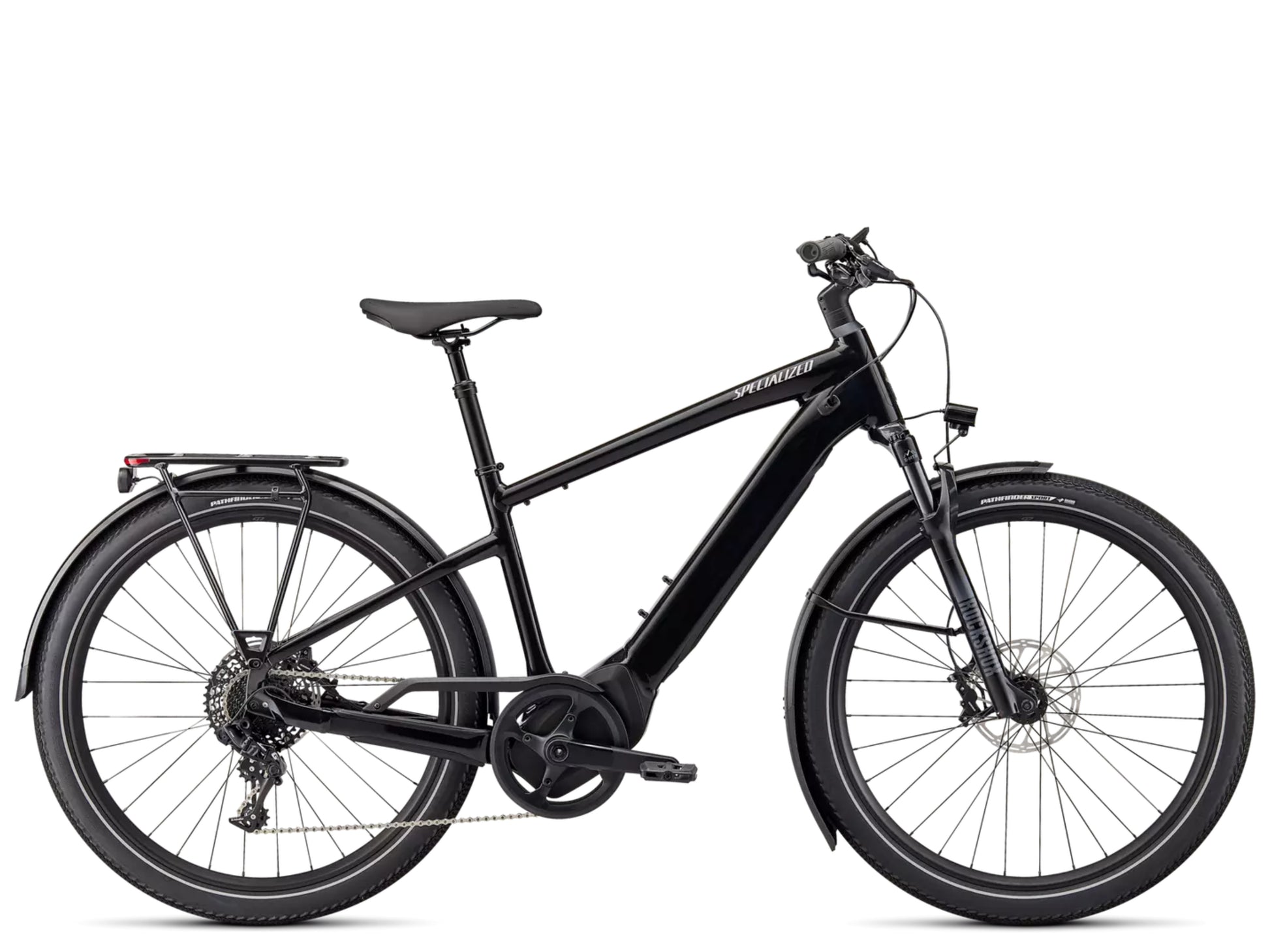 Specialized Turbo Vado 5.0 Commuert eMTB hard tail Cast black / silver reflective Front profile on Fly Rides