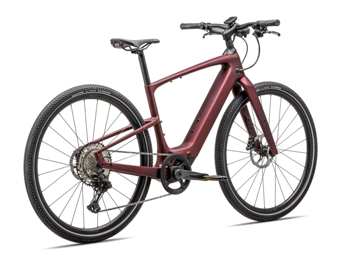 Specialized Turbo Vado SL 2 6.0 Carbon Lightweight High speed commuter / road electric bike Satin red sky / red onyx frost frost Rear facing view