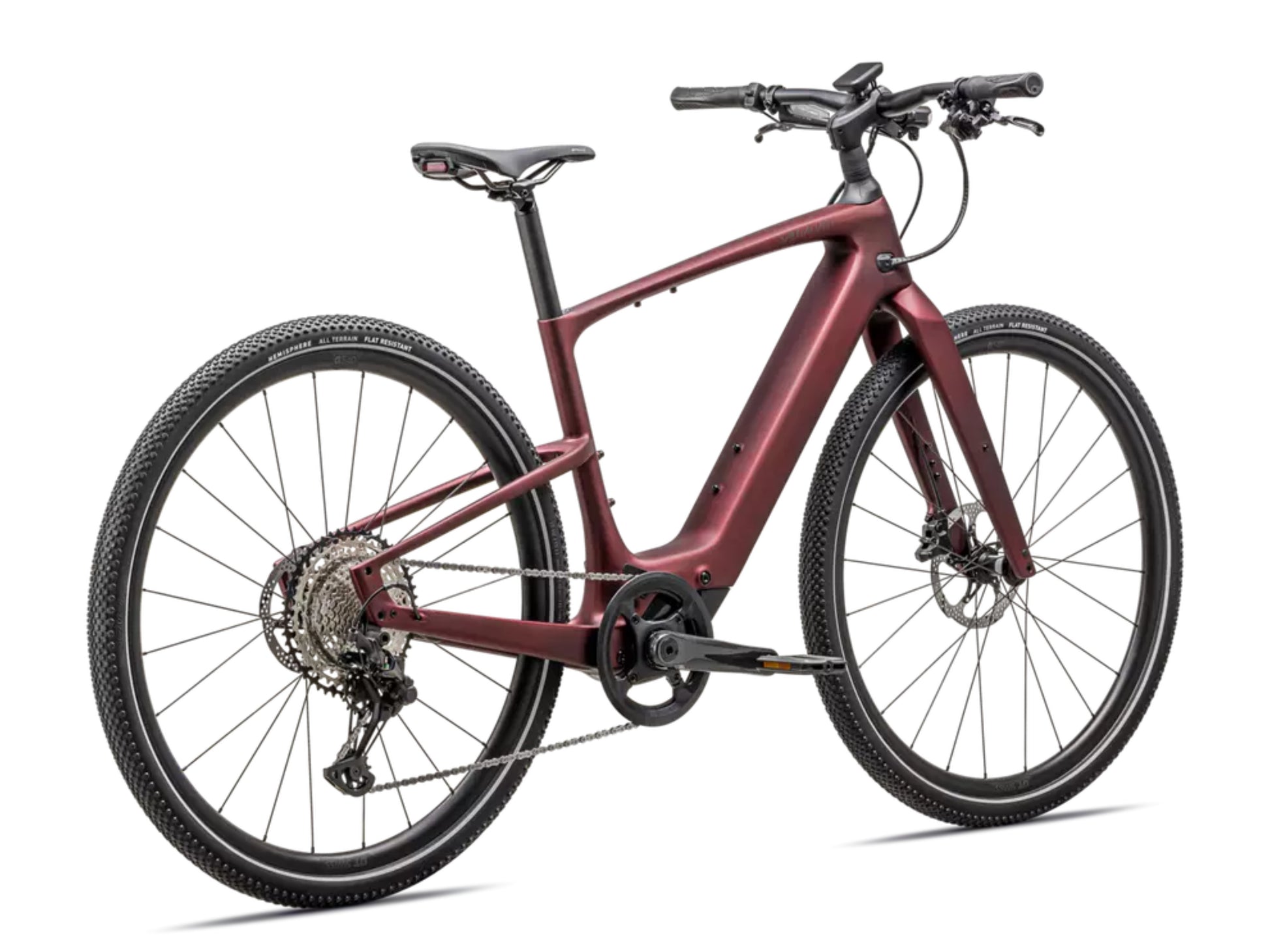 Specialized Turbo Vado SL 2 6.0 Carbon Lightweight High speed commuter / road electric bike Satin red sky / red onyx frost frost Rear facing view