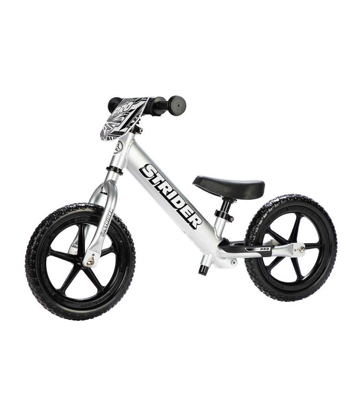 Strider 12 Pro Balance bike Silver Side profile