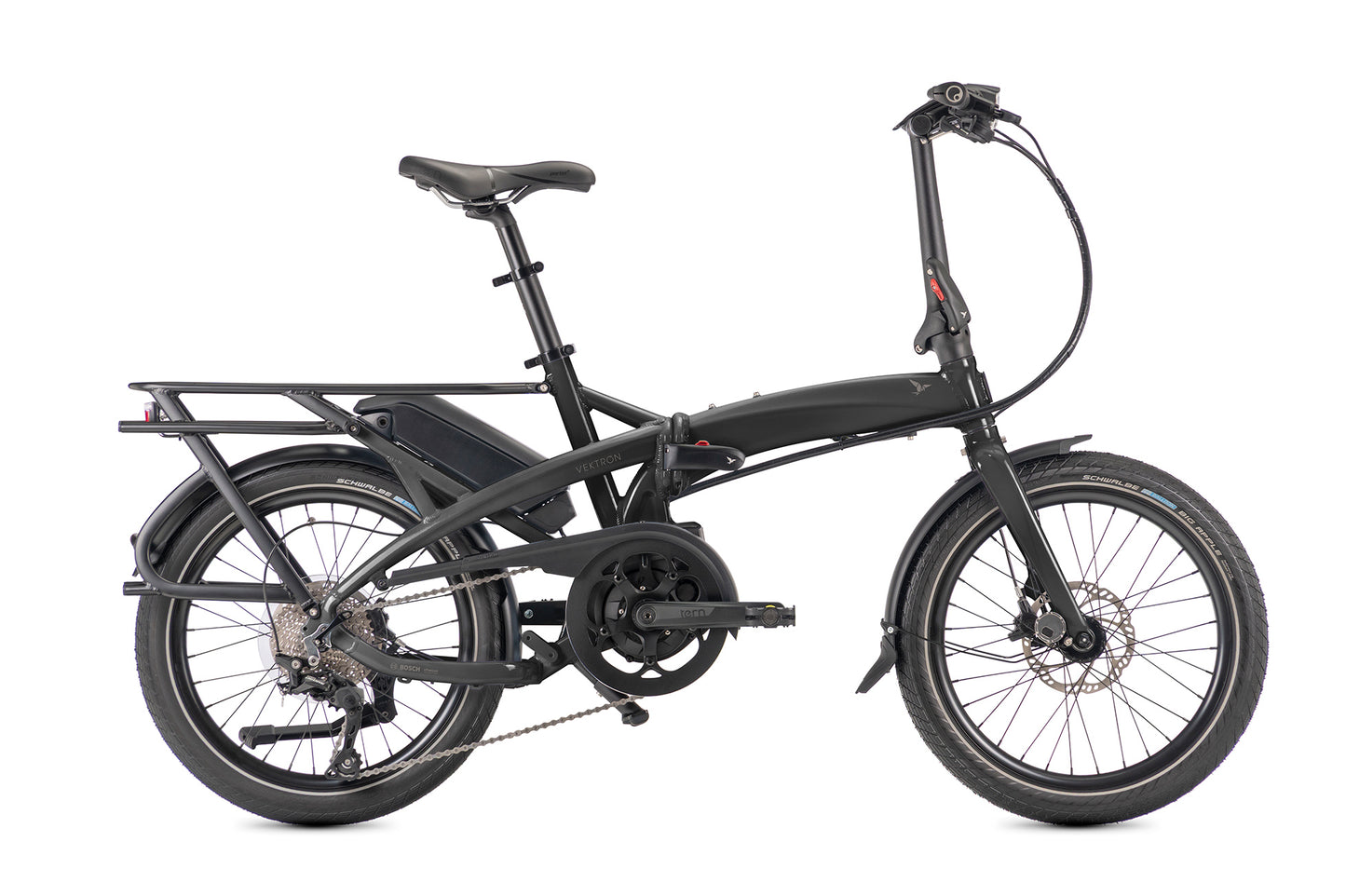 Tern Vektron P10 Gen 4 folding e-bike in Cosmic Black — side profile