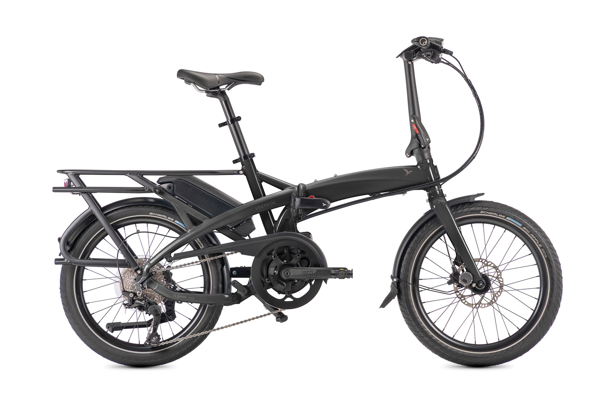 Tern Vektron P10 Gen 4 folding e-bike in Cosmic Black — side profile