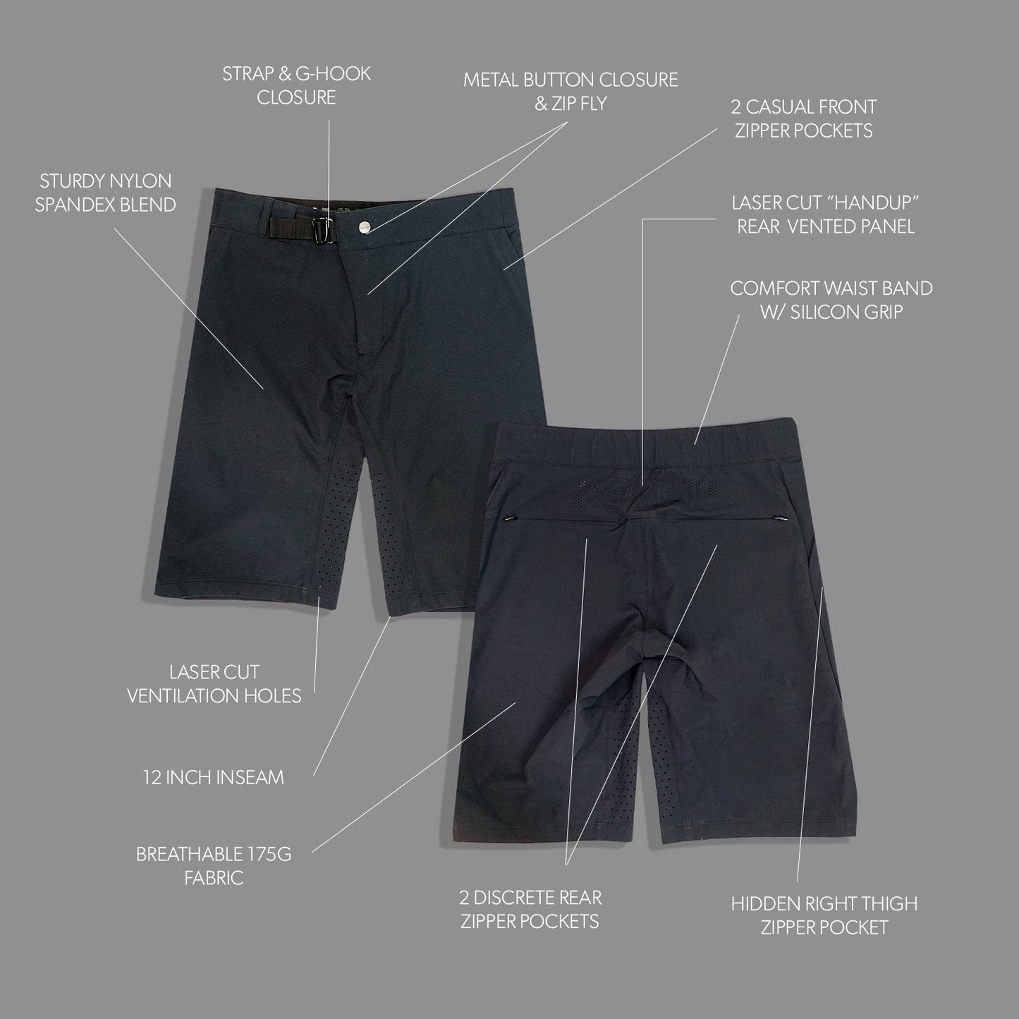 Handup Trail Rambler Short  - Cool Black