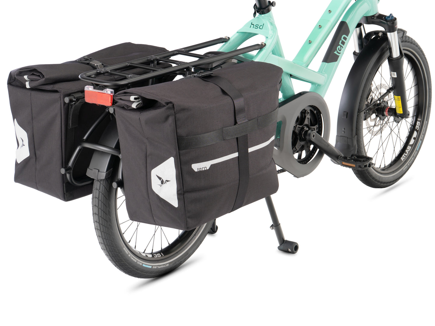 Tern Cargo Hold 37 Panniers installed on HSD