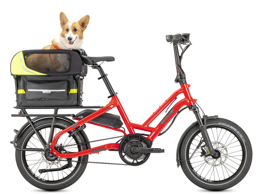Tern Dog Roof Mini installed on bike with dog passenger 