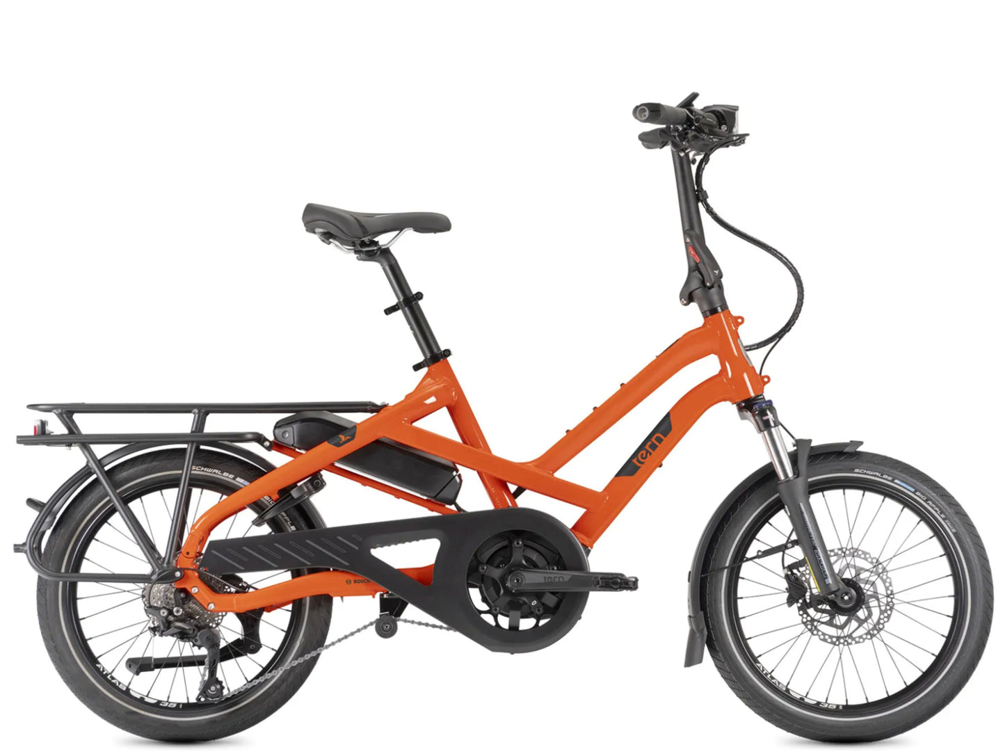 Tern HSD P10 Cargo electric bike Orange Side profile